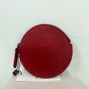 NEW Red Leather Coin Purse/ Wallet NWT